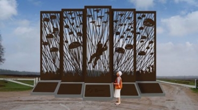 Airborne-monument Ginkelse Hei bij Ede op dag luchtlandingen 1944 onthuld